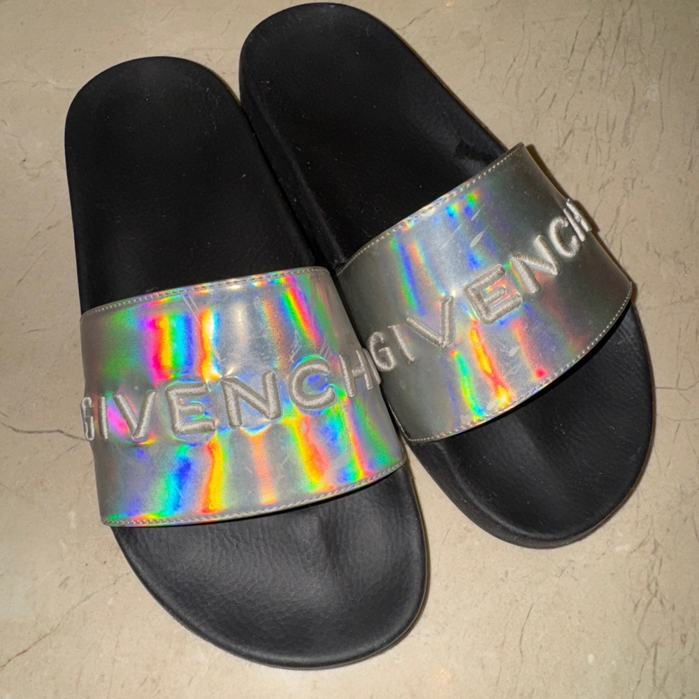 Rare Silver chrome Givenchy sandals